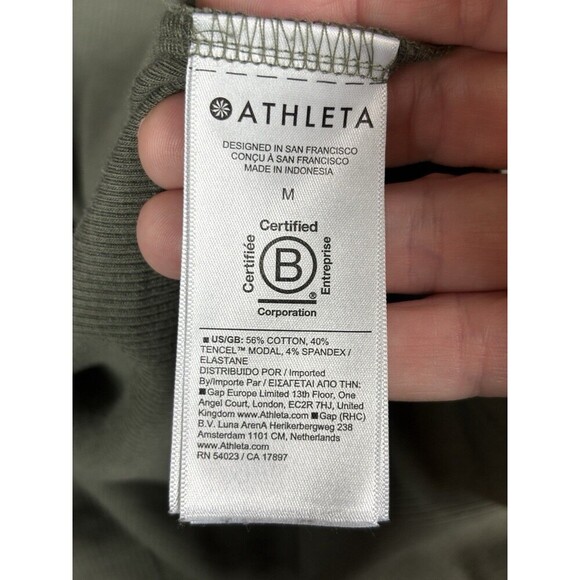 Athleta Coaster Luxe Rib High Hip Sweatshirt Green Size Medium Soft Stretch - Picture 5 of 12